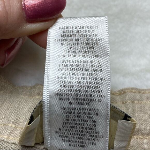 Juicy Couture 100% Linen Khaki Bermuda Button Fly Pants Size XL - Picture 5 of 12